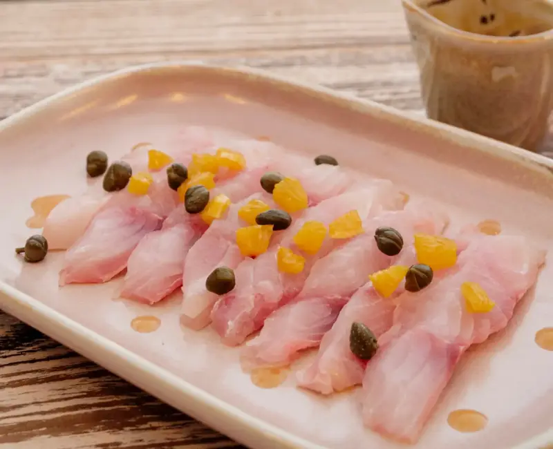 Local Fish Crudo at JUZE Koh Samui