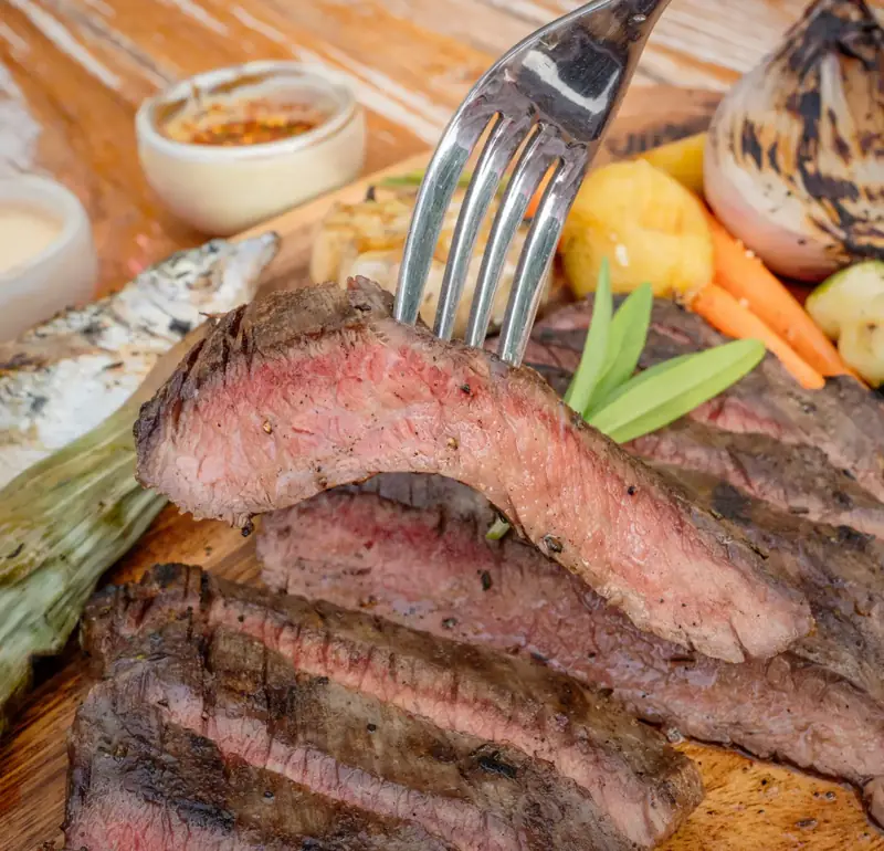 Sliced Black Angus steak